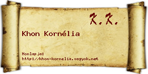 Khon Kornélia névjegykártya